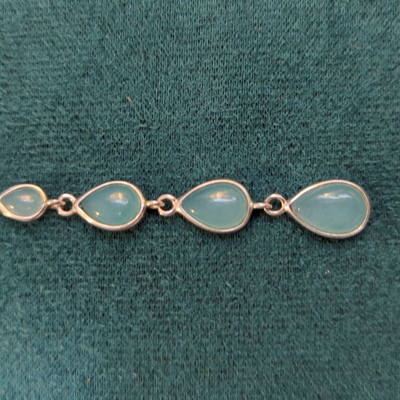 Sterling Silver Blue Chalcedony Earrings - Picture 2 of 2